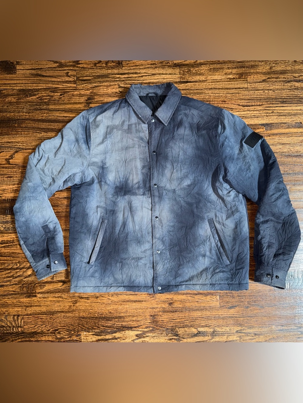 Kith Garment Dyed Reversible Down Puffer Coaches Jacket “Blue Ink” Size Medium